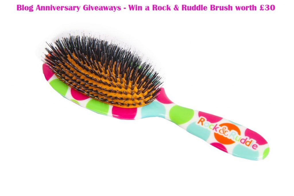 Win a Multicoloured Rock & Ruddle Brush, Natural Hair brush, Hair care, Blog Anniversary, The Frenchie Mummy