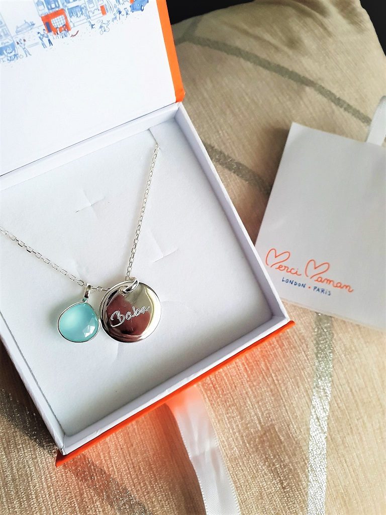 Personalised Merci Maman Necklace, Merci Maman, Personalised Gift, hand-engraved jewellery, Christmas Giveaway, the Frenchie Mummy