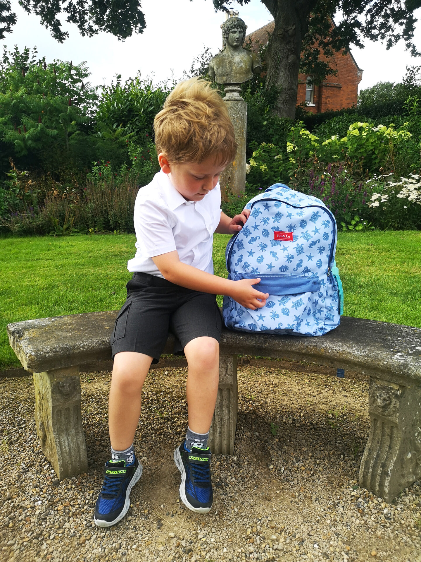 Back To School Em & Lu Sets, Back To School Essentials, Backpack, Em & Lu, English Prints, Vintages vibes, win, Giveaway, the Frenchie Mummy, competition, Ocean Print, Boys Backpack, Rucksack