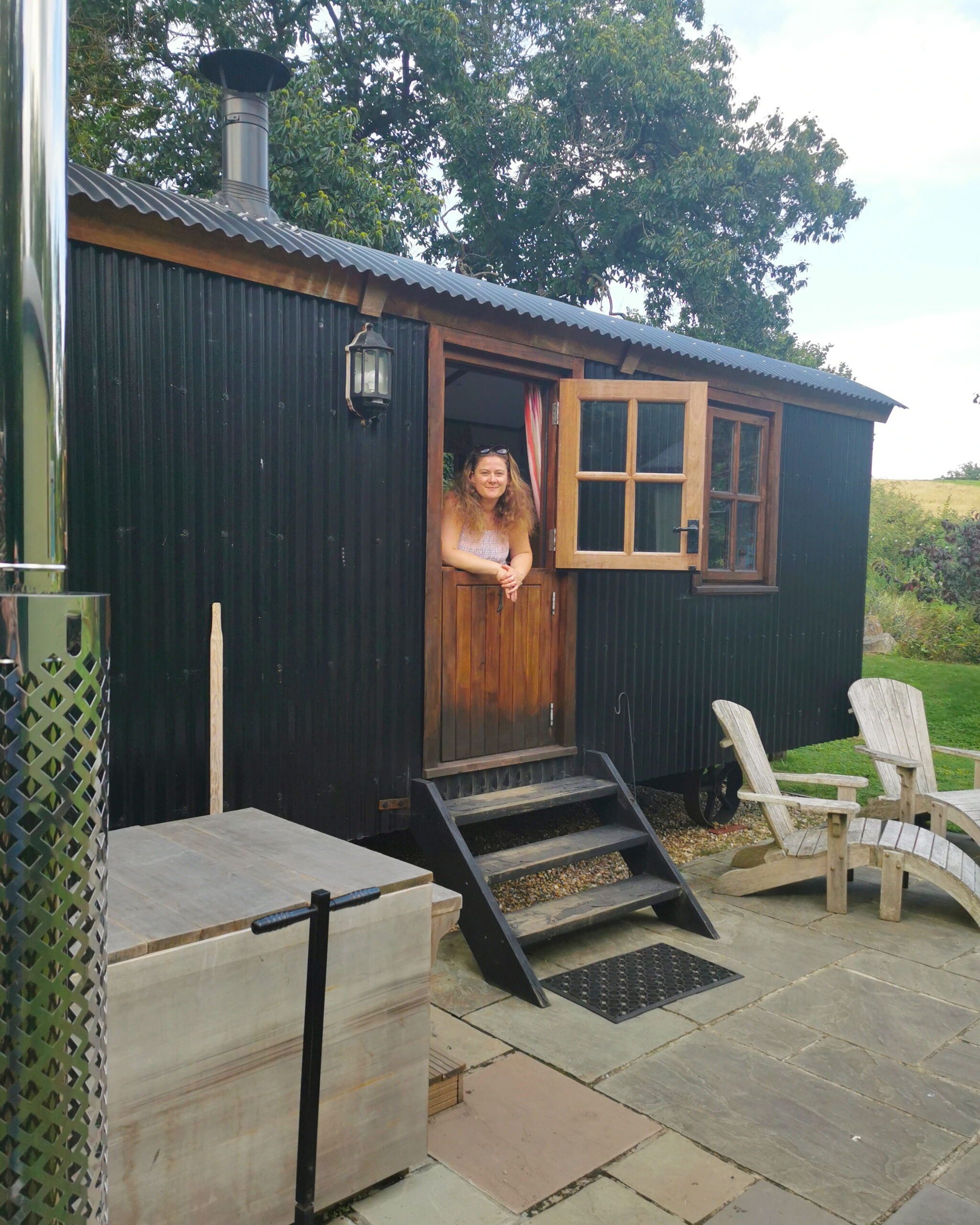 The Merry Harriers, Shepherd's Hut, Glamping, Surrey Staycation, Luxury Glamping, Family Staycation, Surrey, Godalming, The Frenchie Mummy, Press Trip, Family-Friendly, Staycation, Llama Trek, Llamas, Hot Tub, Country Adventures