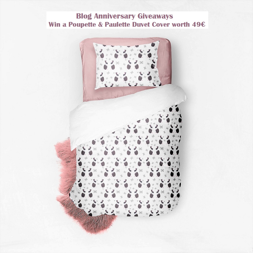 Win a Poupette & Paulette Duvet Cover, Belgian Brand, Kids' Bedroom Items, Unique Designs, Rabbit Print, Blog Anniversary, The Frenchie Mummy